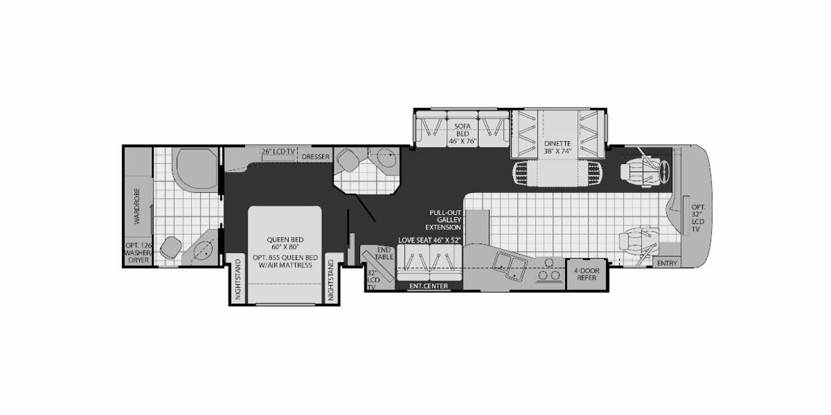 2010 Fleetwood Discovery Freightliner 40K Class A at Go Play RV and Marine STOCK# 072962 Floor plan Layout Photo