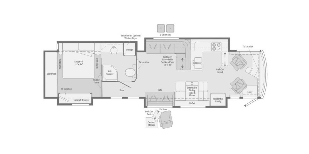 2013 Winnebago Tour 42GD Class A at Go Play RV and Marine STOCK# FB2095 Floor plan Layout Photo