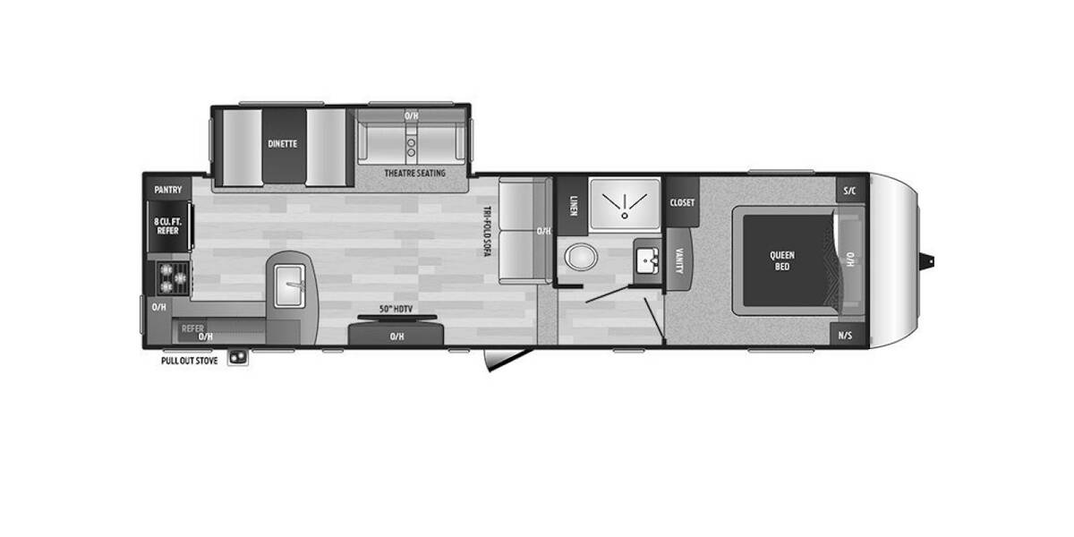 2018 Keystone Hideout 292MLS Fifth Wheel at Go Play RV and Marine STOCK# 242631 Floor plan Layout Photo