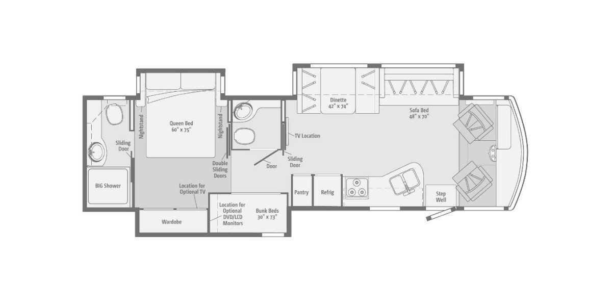 2013 Winnebago Vista Ford F-53 35B Class A at Go Play RV and Marine STOCK# a05539 Floor plan Layout Photo