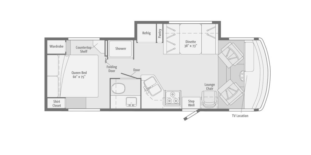2013 Winnebago Vista Ford F-53 26HE Class A at Go Play RV and Marine STOCK# A02487 Floor plan Layout Photo