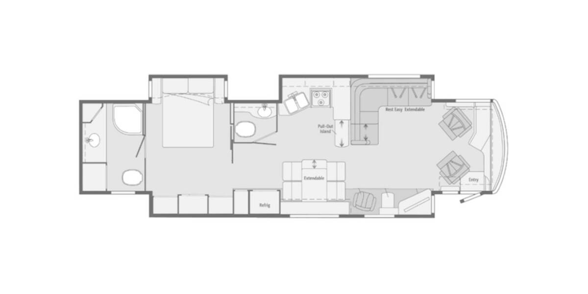 2014 Winnebago Journey Maxum 42E Class A at Go Play RV and Marine STOCK# FJ6703 Floor plan Layout Photo