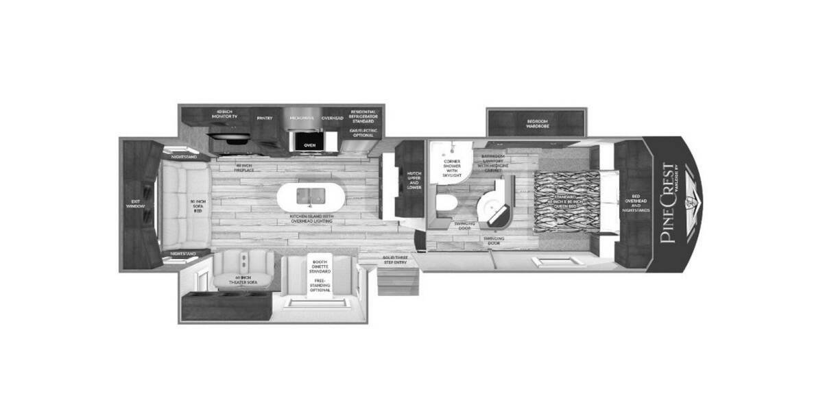 2019 Vanleigh Pinecrest 305RLP Fifth Wheel at Go Play RV and Marine STOCK# 190473 Floor plan Layout Photo