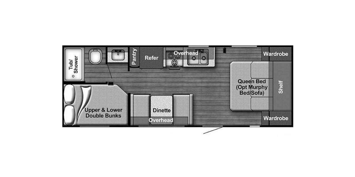 2019 Gulf Stream Conquest Lite 248BH Travel Trailer at Go Play RV and Marine STOCK# 135011 Floor plan Layout Photo