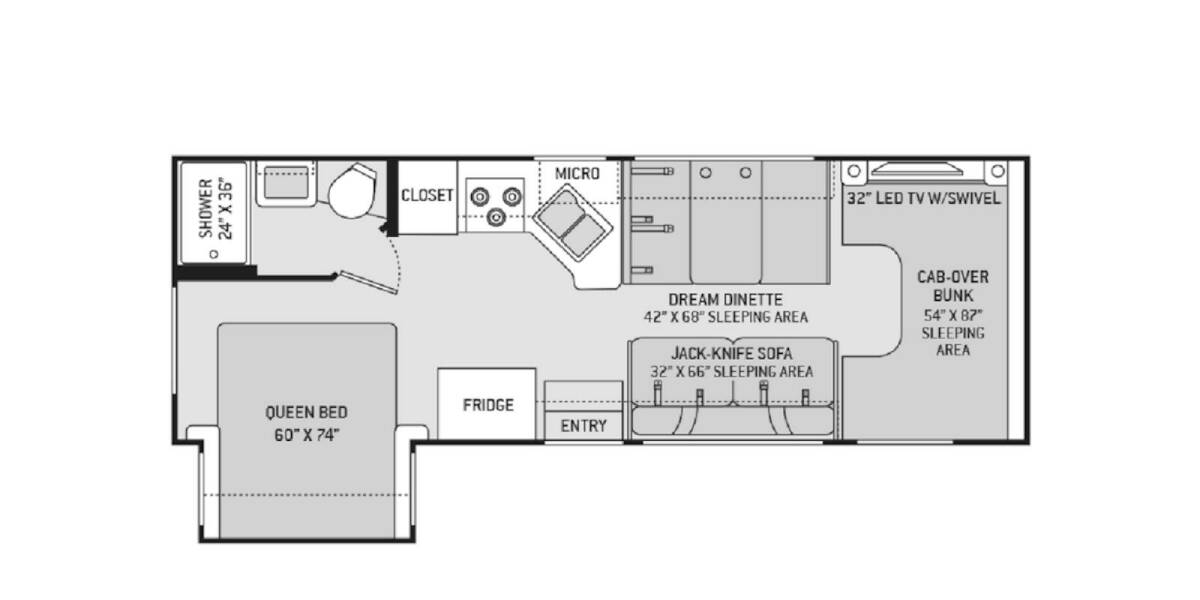 2016 Thor Freedom Elite Ford 26FE Class C at Go Play RV and Marine STOCK# c06840 Floor plan Layout Photo