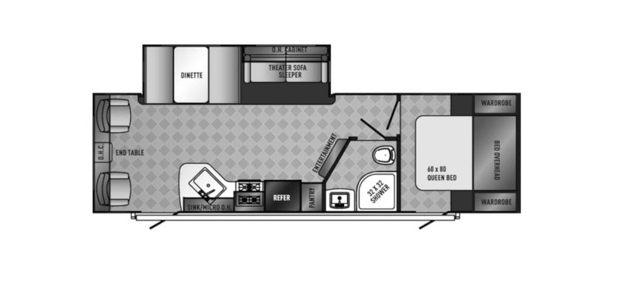2018 Palomino SolAire Ultra Lite 280RLSS Travel Trailer at Go Play RV and Marine STOCK# 021859 Floor plan Layout Photo