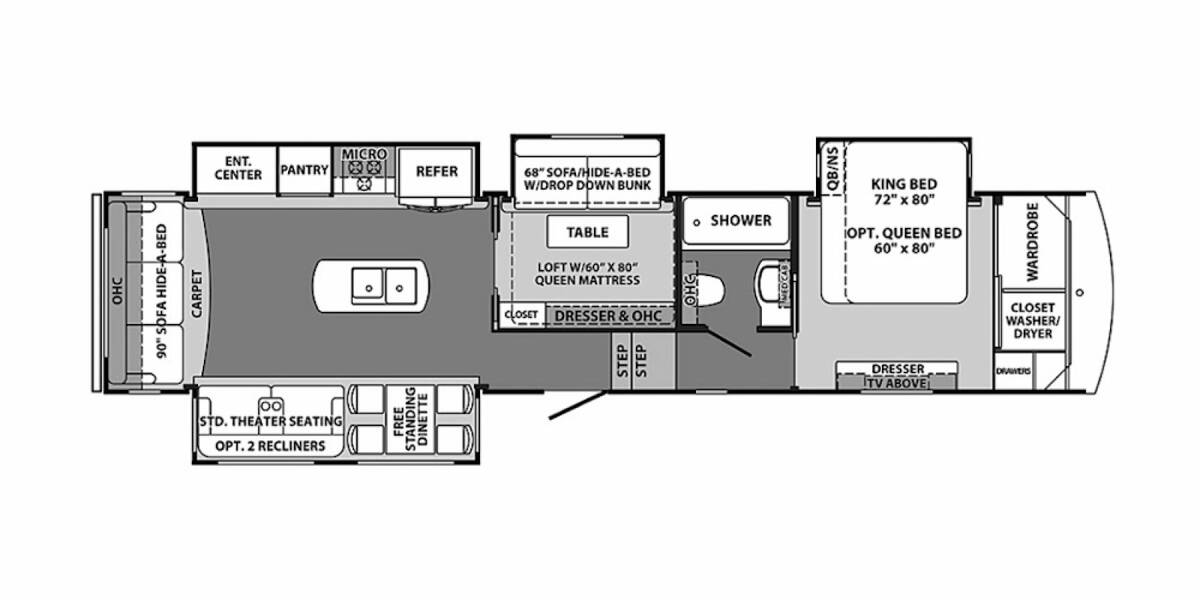 2019 Cardinal Explorer 378LF Fifth Wheel at Go Play RV and Marine STOCK# 103828 Floor plan Layout Photo