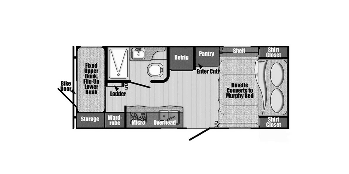 2018 Gulf Stream Vintage Cruiser 19BFD Travel Trailer at Go Play RV and Marine STOCK# 035200 Floor plan Layout Photo