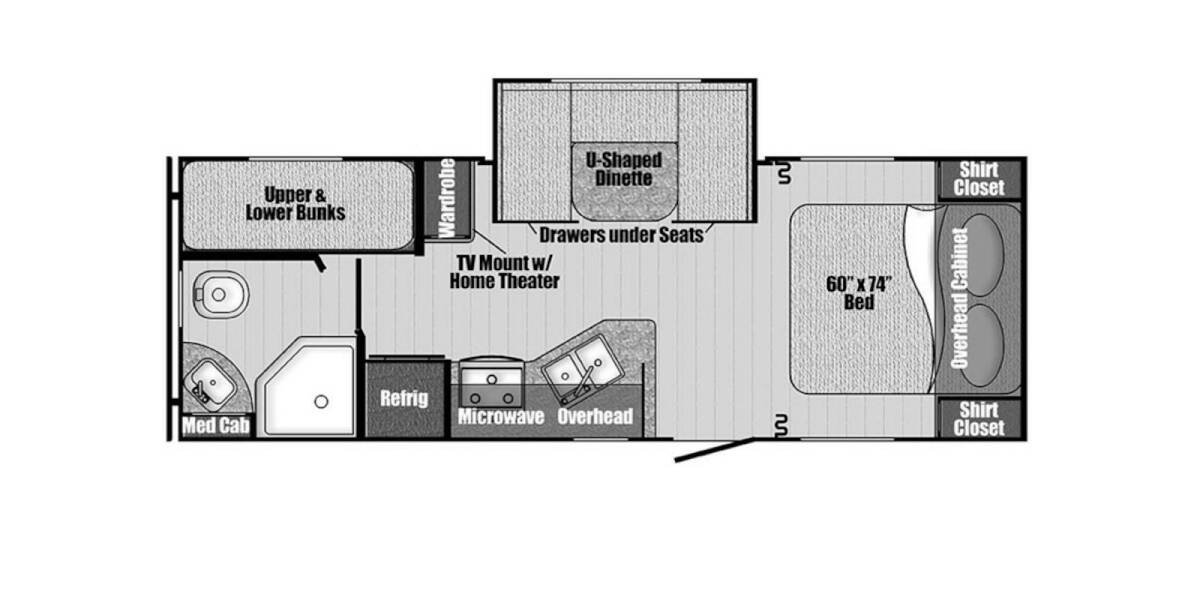 2018 Gulf Stream Vintage Cruiser 23QBS Travel Trailer at Go Play RV and Marine STOCK# 035686 Floor plan Layout Photo