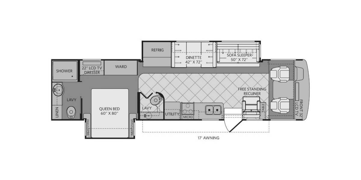 2012 Fleetwood Bounder Ford 35H Class A at Go Play RV and Marine STOCK# A07573 Floor plan Layout Photo