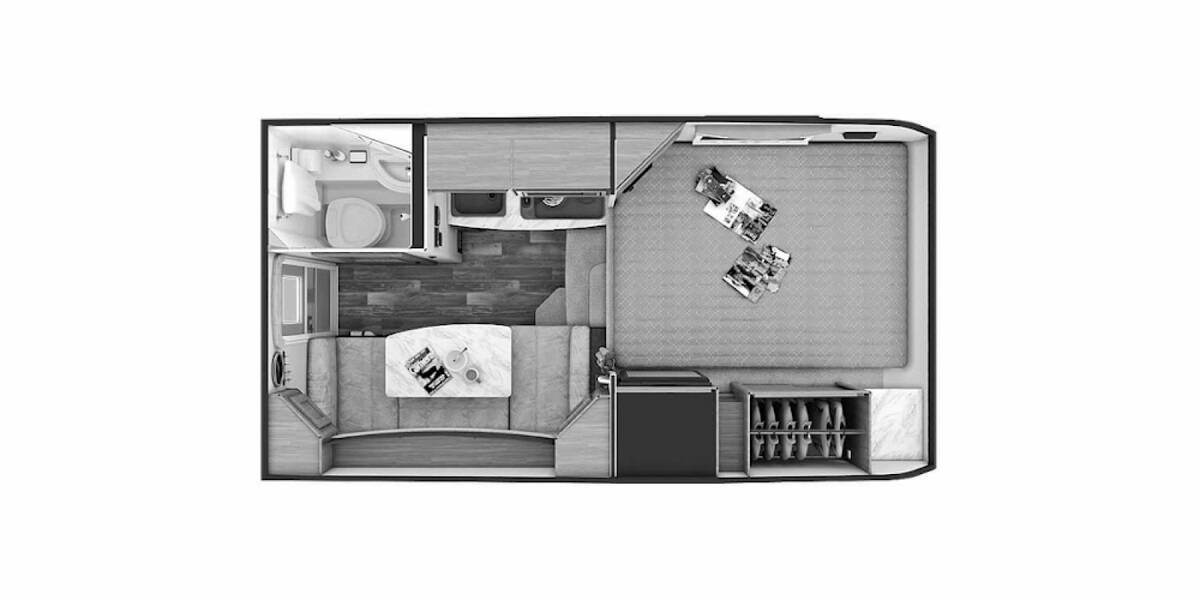 2021 Lance Short Bed 650 Truck Camper at Go Play RV and Marine STOCK# 177442 Floor plan Layout Photo