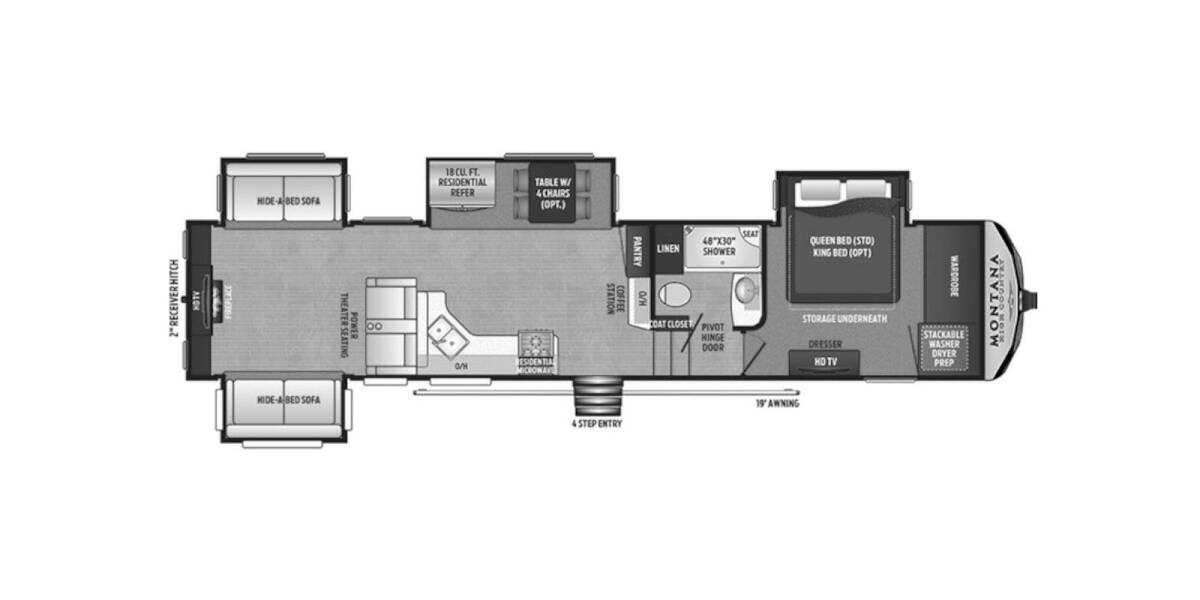 2018 Keystone Montana High Country 379RD Fifth Wheel at Go Play RV and Marine STOCK# 743156 Floor plan Layout Photo