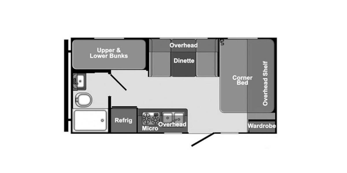 2020 Gulf Stream Envision SVT Series 18RBD Travel Trailer at Go Play RV and Marine STOCK# 038713 Floor plan Layout Photo