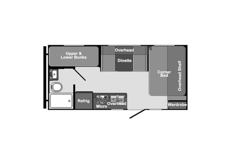 2020 Gulf Stream Envision SVT Series 18RBD Travel Trailer at Go Play RV and Marine STOCK# 038713 Floor plan Layout Photo