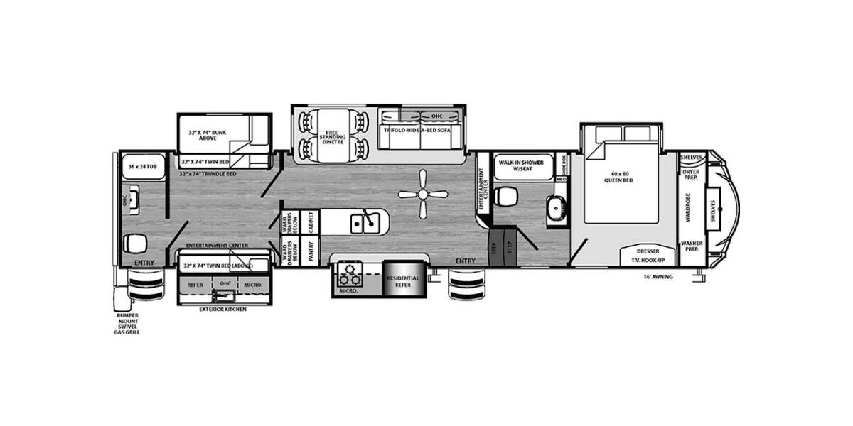 2018 Sierra 381RBOK Fifth Wheel at Go Play RV and Marine STOCK# 044862 Floor plan Layout Photo