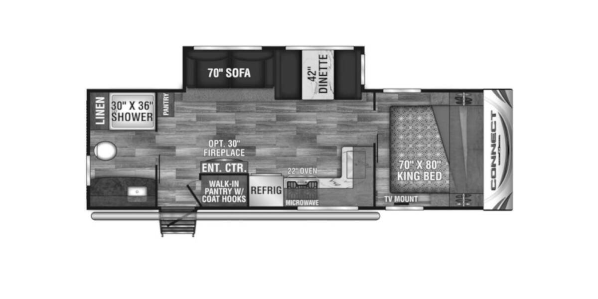 2020 KZ Connect 261RB Travel Trailer at Go Play RV and Marine STOCK# 066639 Floor plan Layout Photo
