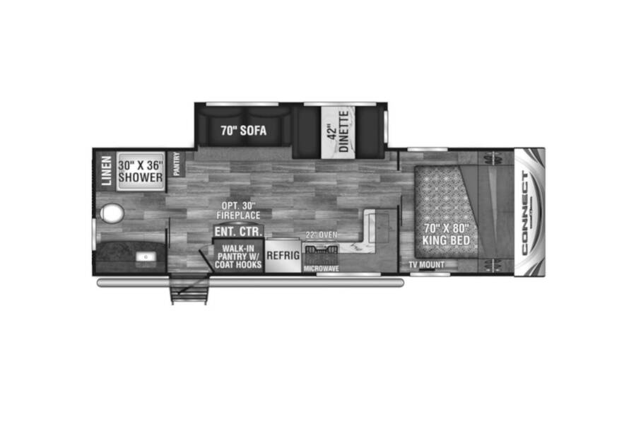2020 KZ Connect 261RB Travel Trailer at Go Play RV and Marine STOCK# 066639 Floor plan Layout Photo