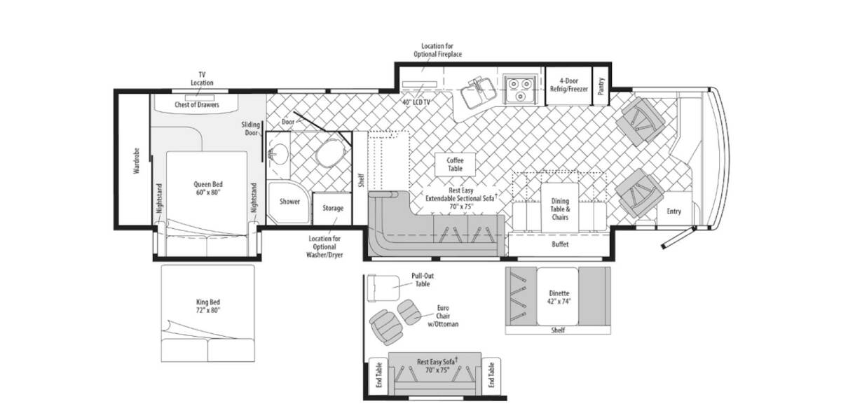 2010 Itasca Ellipse Freightliner 40BD Class A at Go Play RV and Marine STOCK# at3607 Floor plan Layout Photo
