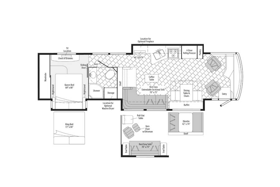 2010 Itasca Ellipse 40BD Class A at Go Play RV and Marine STOCK# at3607 Floor plan Layout Photo