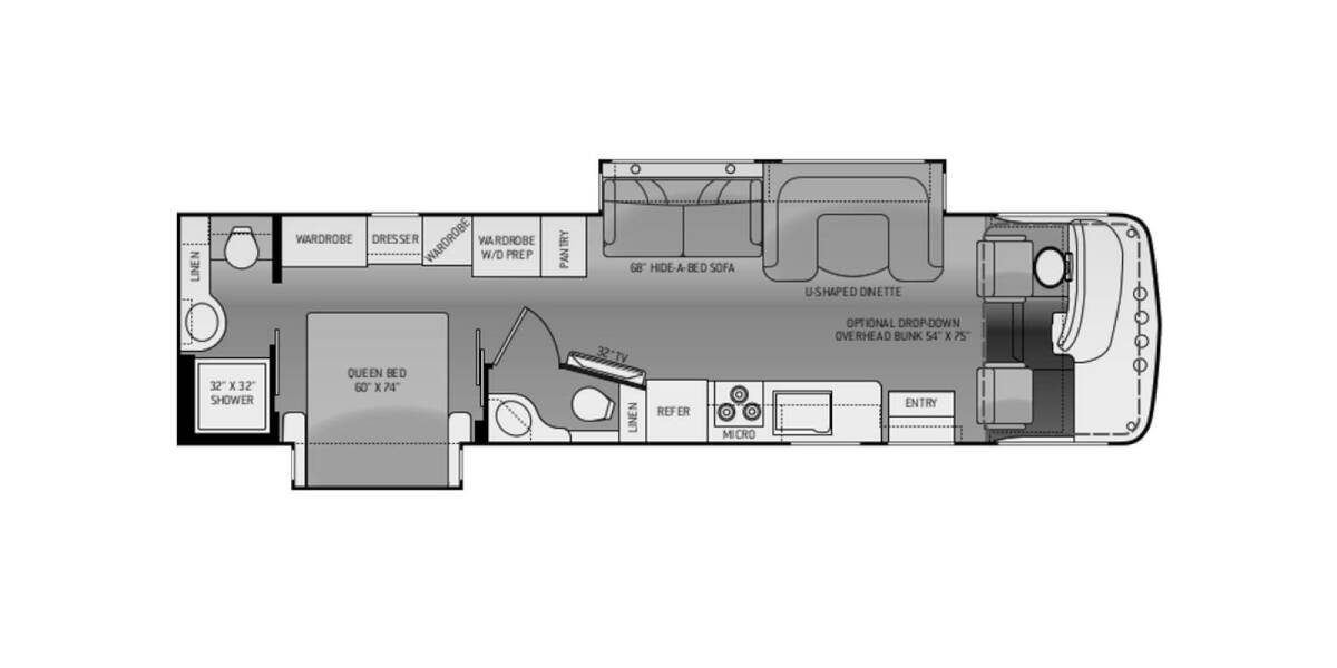 2014 Thor Hurricane Ford F-53 34E Class A at Go Play RV and Marine STOCK# a01925 Floor plan Layout Photo