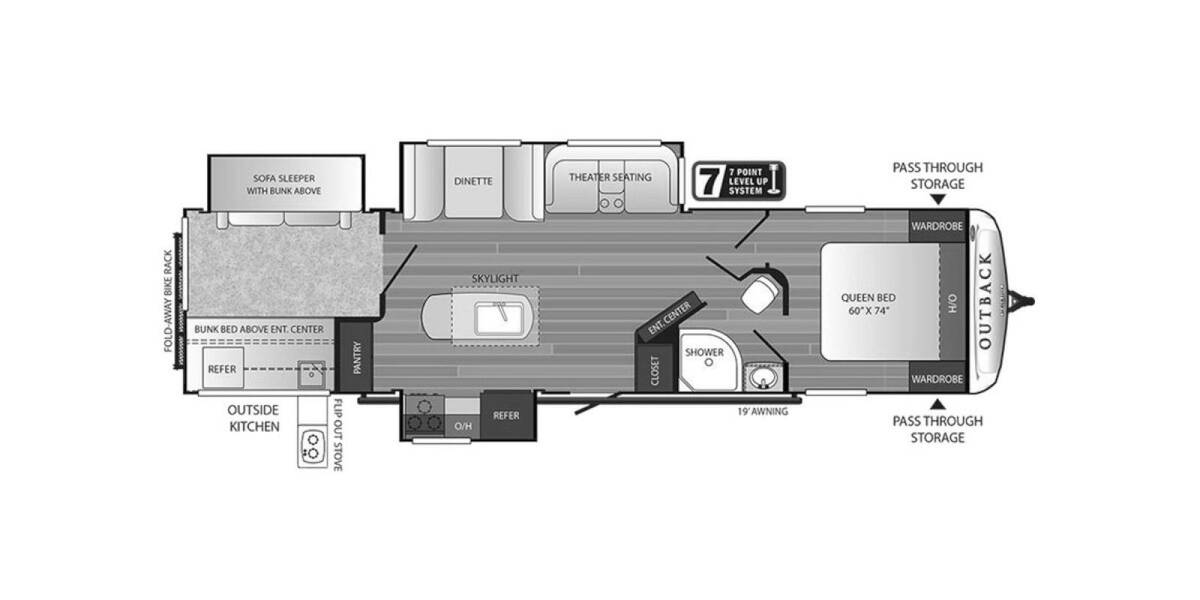 2018 Keystone Outback Super-Lite 325BH Travel Trailer at Go Play RV and Marine STOCK# 450250 Floor plan Layout Photo
