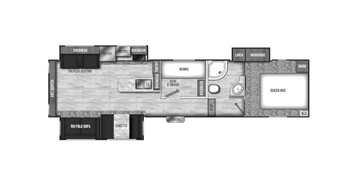 2020 Coachmen Chaparral Lite 30BHS Fifth Wheel at Go Play RV and Marine STOCK# 323167 Floor plan Layout Photo