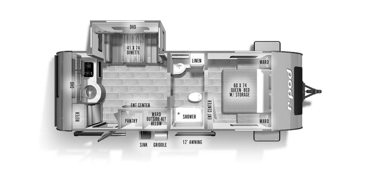 2022 R-Pod 202 Travel Trailer at Go Play RV and Marine STOCK# 030556 Floor plan Layout Photo