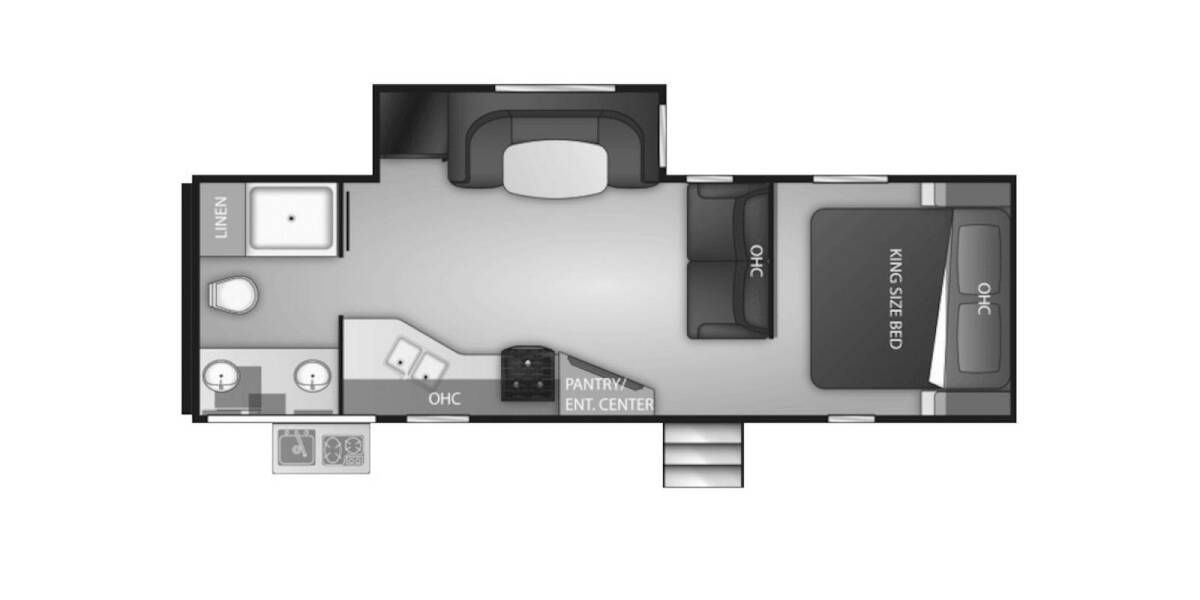 2020 Cruiser RV Radiance Ultra-Lite 26KB Travel Trailer at Go Play RV and Marine STOCK# 424134 Floor plan Layout Photo