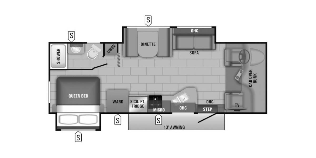 2018 Jayco Redhawk Ford 26XD Class C at Go Play RV and Marine STOCK# C31586 Floor plan Layout Photo