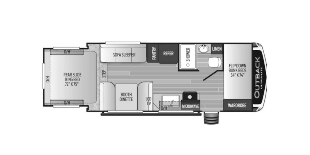 2019 Keystone Outback Ultra-Lite 210URS Travel Trailer at Go Play RV and Marine STOCK# 450238 Floor plan Layout Photo