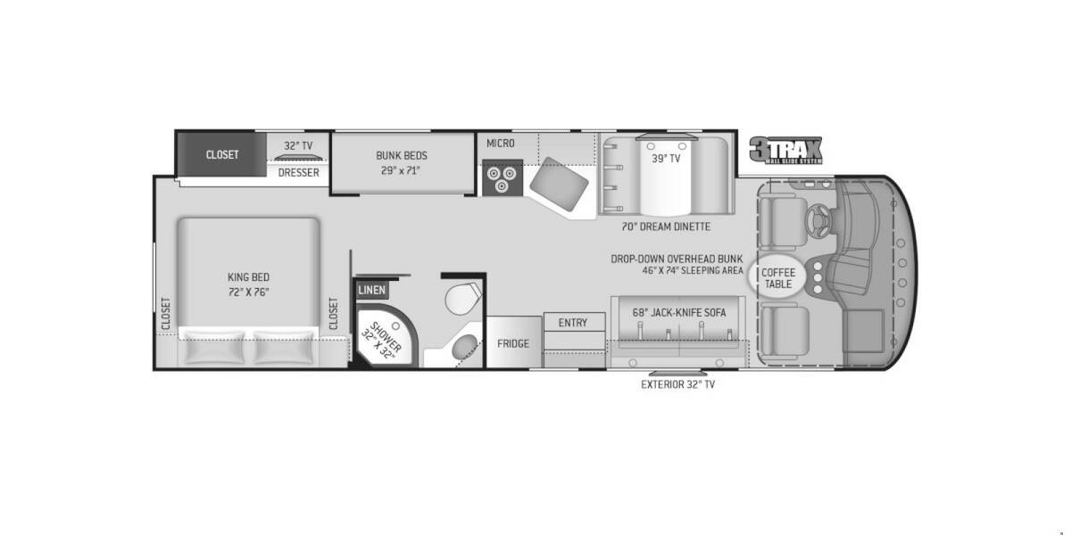 2022 Thor Freedom Traveler Ford F-53 A32 Class A at Go Play RV and Marine STOCK# a16738 Floor plan Layout Photo