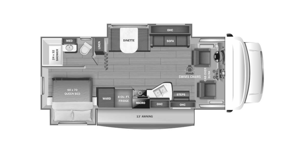 2023 Jayco Redhawk Ford E-450 26XD Class C at Go Play RV and Marine STOCK# D29780 Floor plan Layout Photo