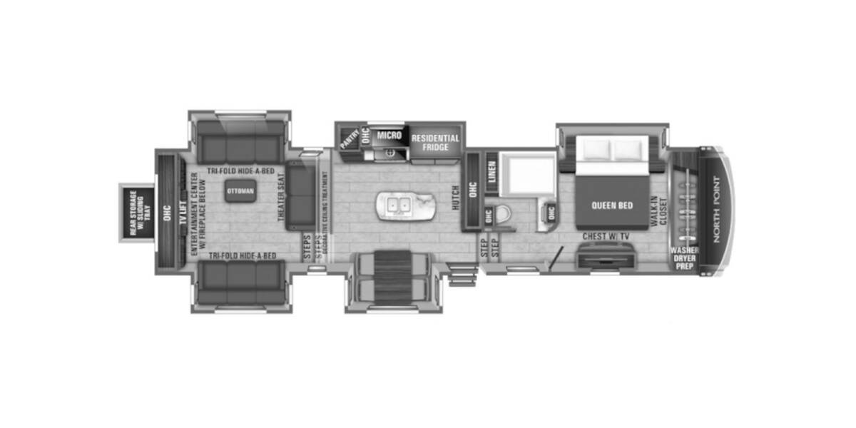 2018 Jayco North Point 387RDFS Fifth Wheel at Go Play RV and Marine STOCK# LZ0127 Floor plan Layout Photo